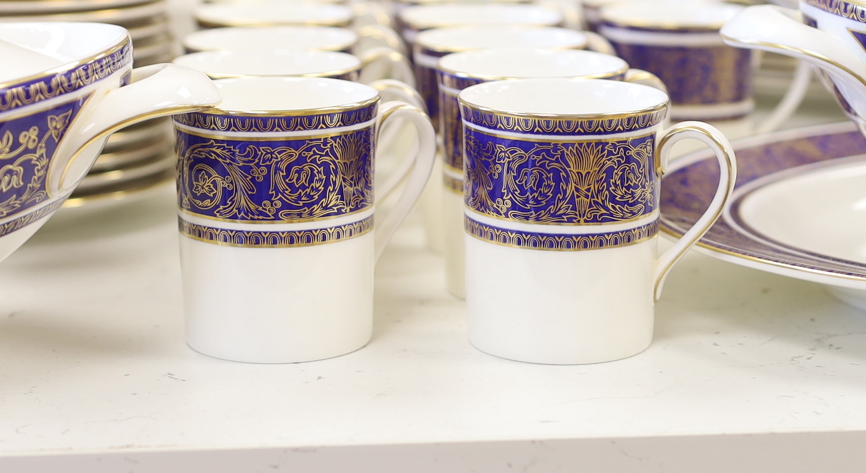 A Royal Doulton ‘Imperial Blue’ dinner and coffee service